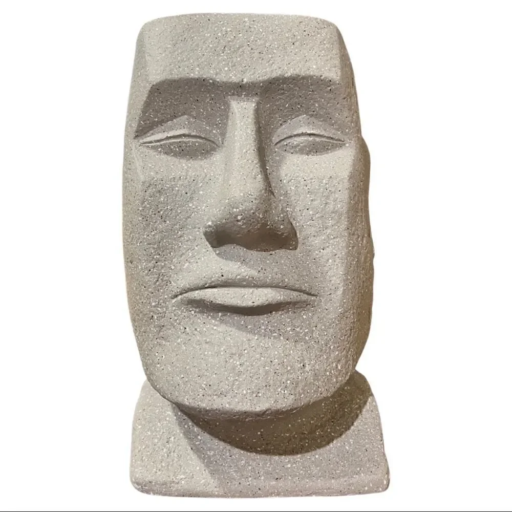 Huge Moai Resin Planter 15”tall by 9”wide about 11” deep.  great statement piece